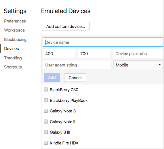 viewport inspect element custom device change on chrome browser om je website te bekijken